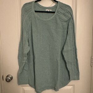 Sonoma Women's Soft seafoam Crew Neck Sweater 2X